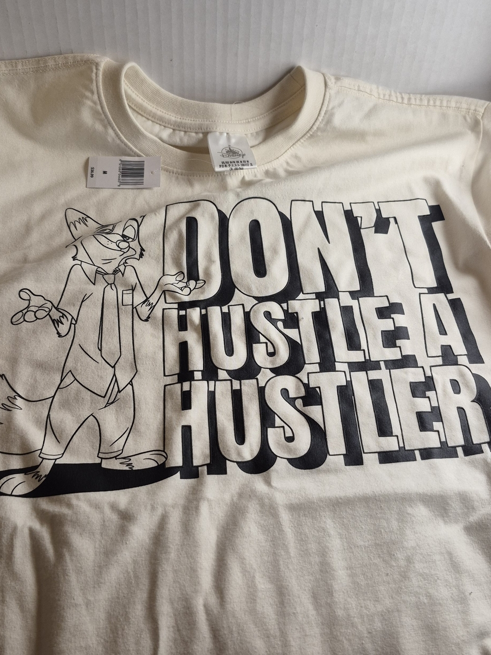 Don’t Hustle A Hustler Cream Graphic Disney Zootopia Mens M T-Shirt